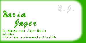 maria jager business card