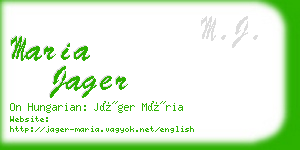 maria jager business card